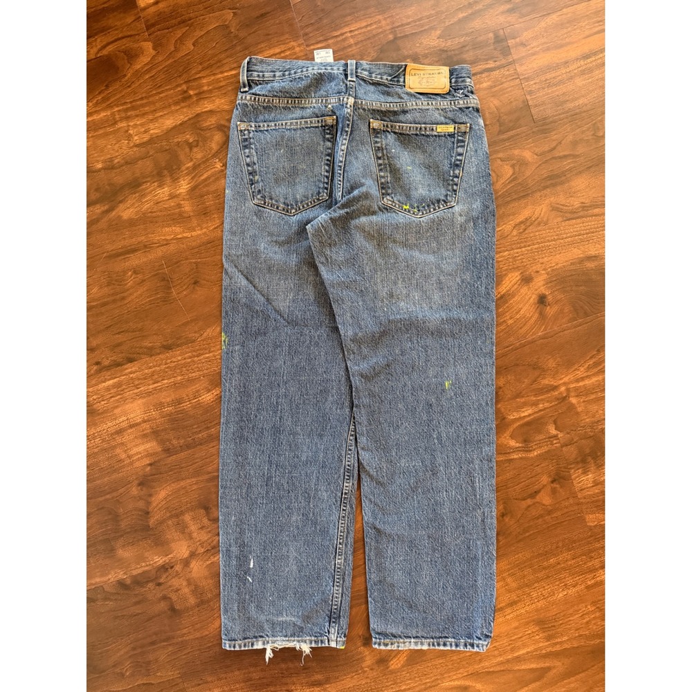 Levi's Jeans - 100% Cotton Signature Mens 32x32 Denim Loose Fit Distressed 2000s - Picture 6 of 6